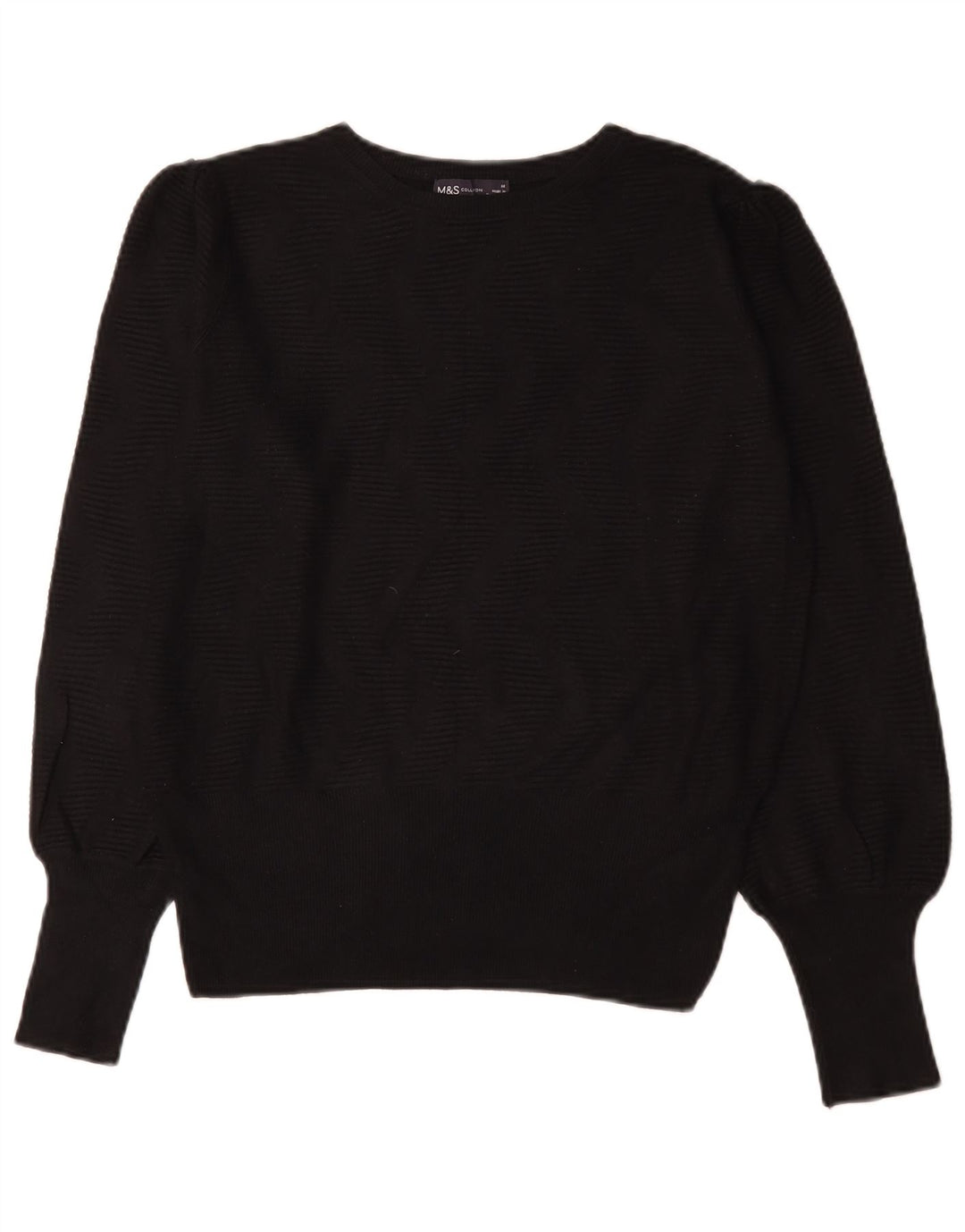 Marks & Spencer Damen-Pullover mit U-Boot-Ausschnitt, Gr. 14, mittlere schwarze Viskose