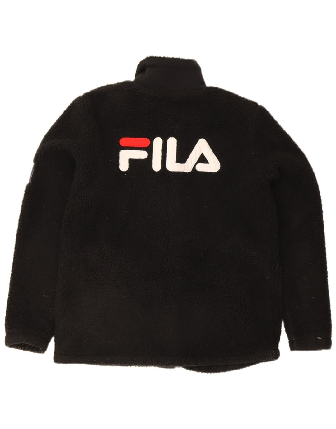 Fila Damen Graphic Fleecejacke UK 10 Small Schwarz Polyester