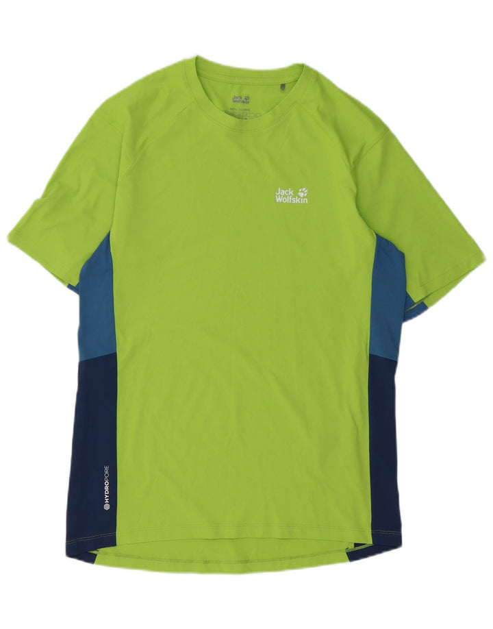 Jack Wolfskin Herren T-Shirt Top Small Grün Colourblock Polyester