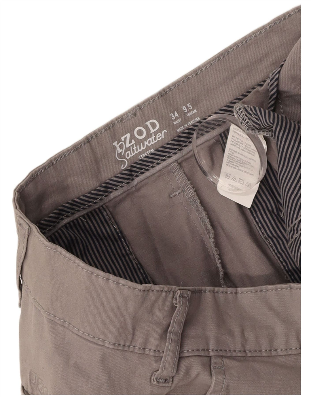 IZOD Salzwasser-Chinoshorts für Herren, W34, Größe L, Grau, Baumwolle