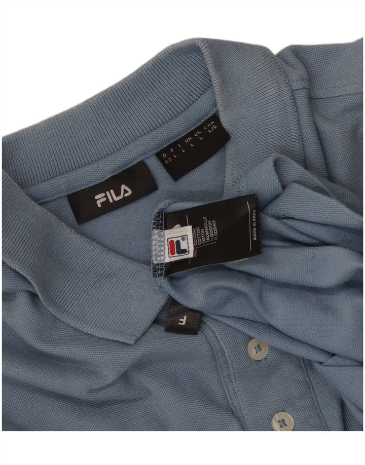 Fila Herren-Poloshirt, große blaue Baumwolle
