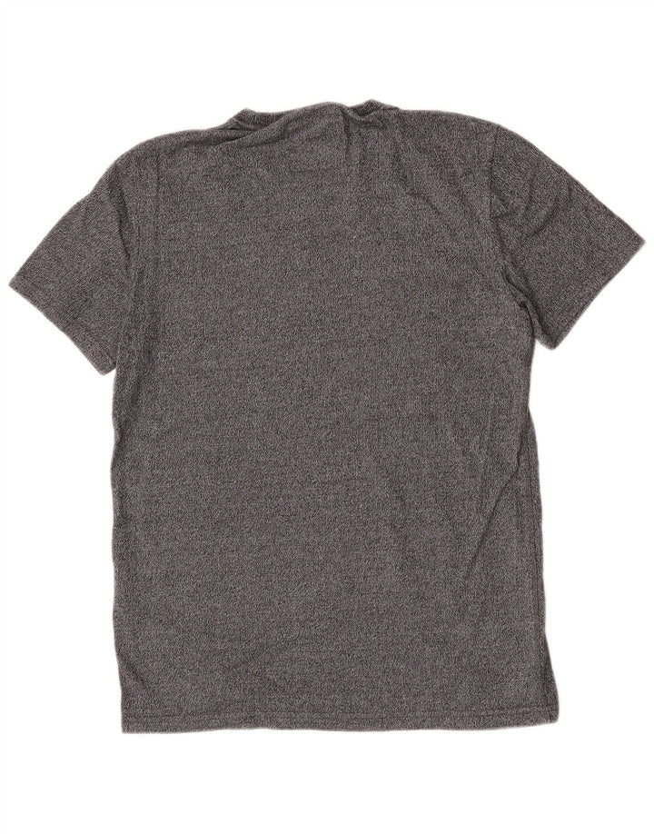 Superdry Herren Grafik-T-Shirt-Oberteil aus mittelgrau gesprenkelter Baumwolle