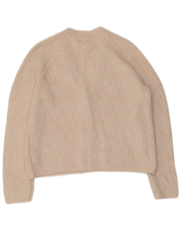 Fat Face Damen-Cardigan-Pullover UK 12 Mittelweißes Polyester