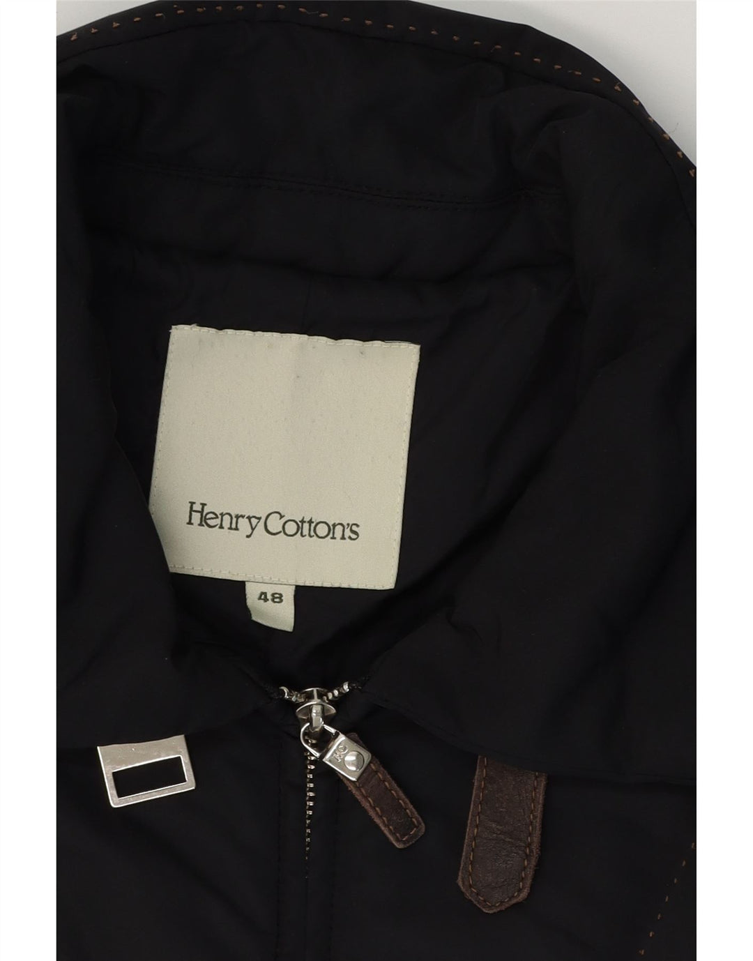 HENRY COTTONS Womens Windbreaker Jacket IT 48 XL Black Polyester Vintage Henry Cottons and Second-Hand Henry Cottons from Messina Hembry 