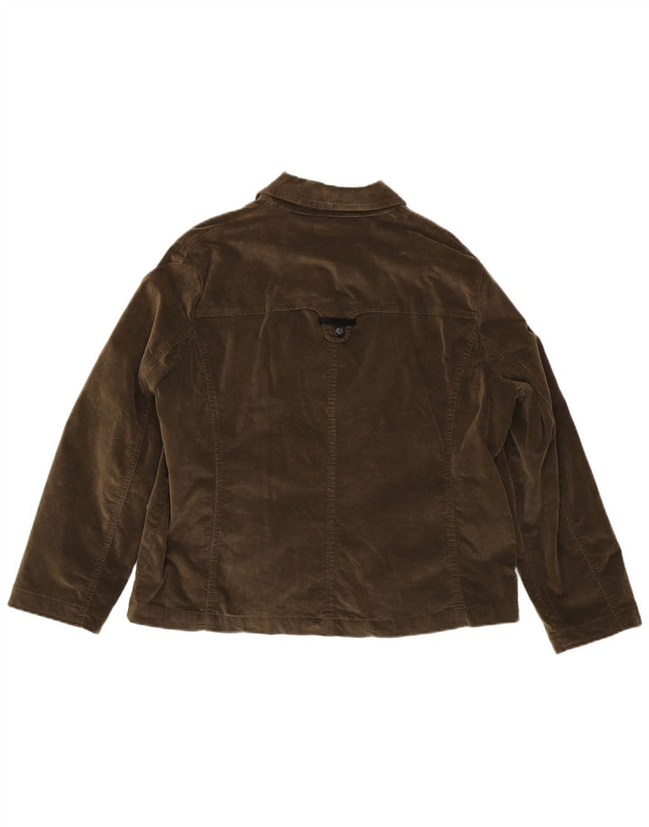 Perte by Krizia Damen Utility-Jacke UK 22 3XL Braune Baumwolle