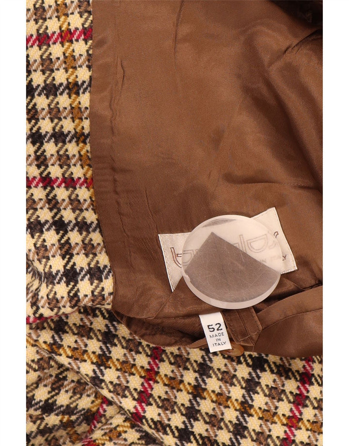 BYBLOS Herren 2-Knopf-Blazerjacke IT 52 XL Beige Hahnentrittwolle