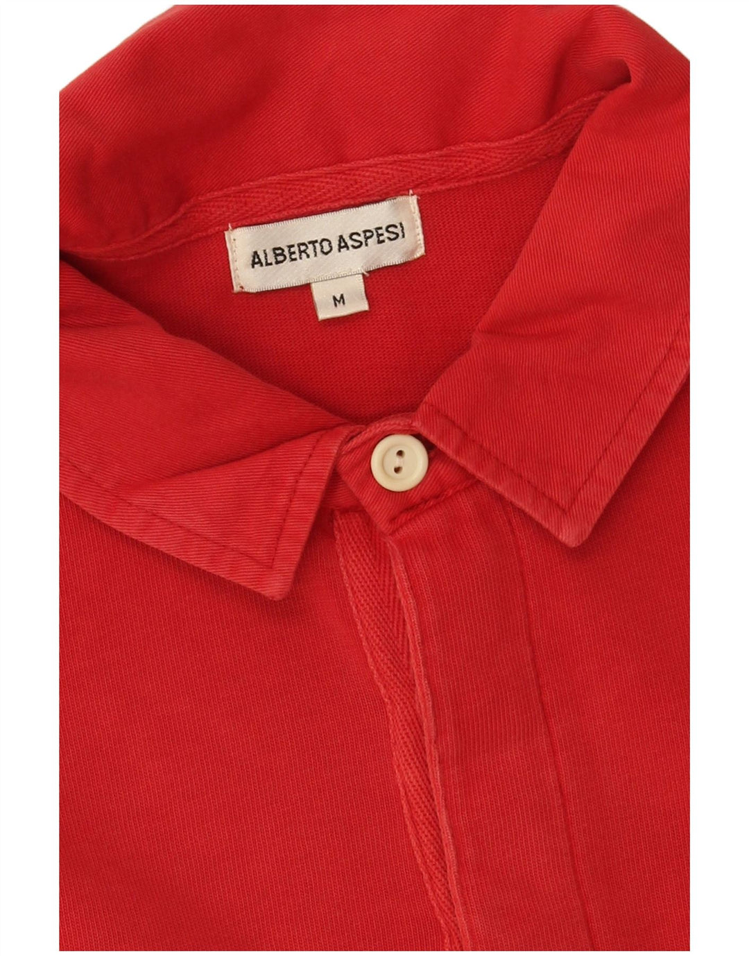Alberto Aspesi Herren-Langarm-Poloshirt aus mittelroter Baumwolle