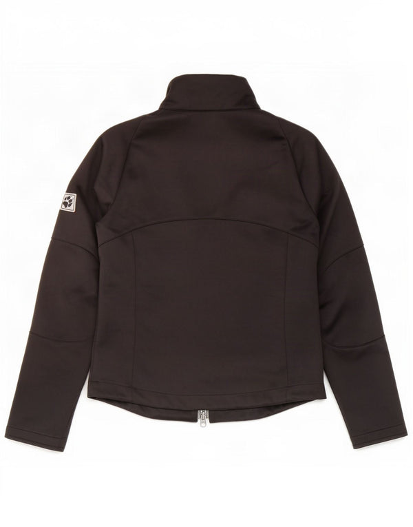 Jack Wolfskin Damen-Trainingsanzug-Oberteiljacke UK 8 XS Schwarz geblümtes Polyester