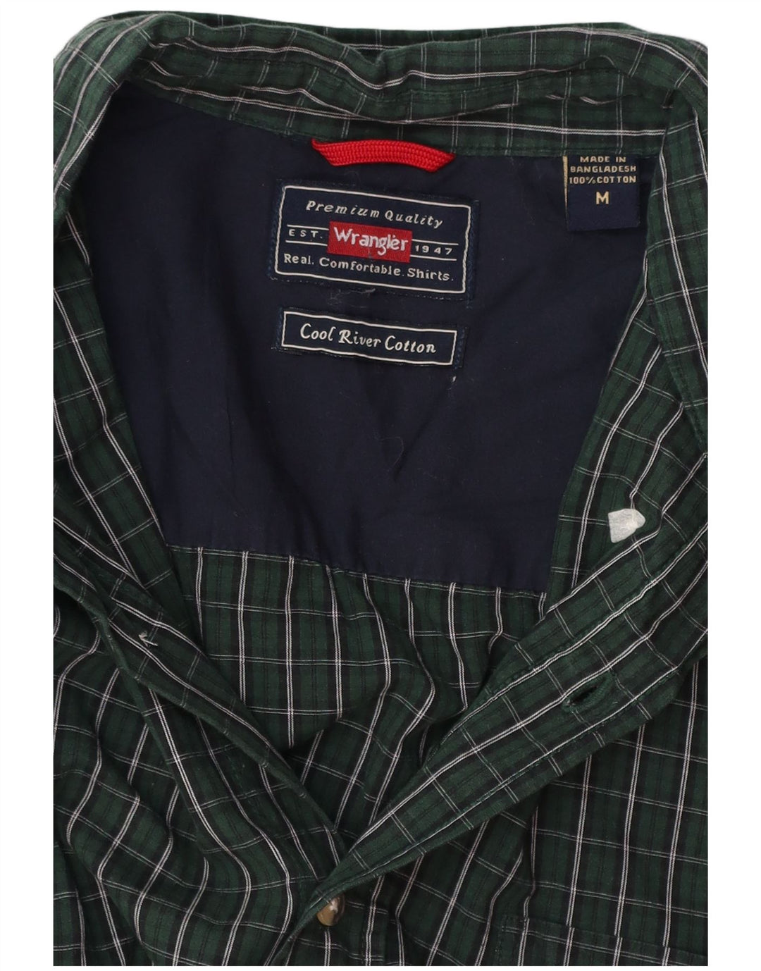 WRANGLER Herren-Flanellhemd, mittelgrün, kariert, Baumwolle