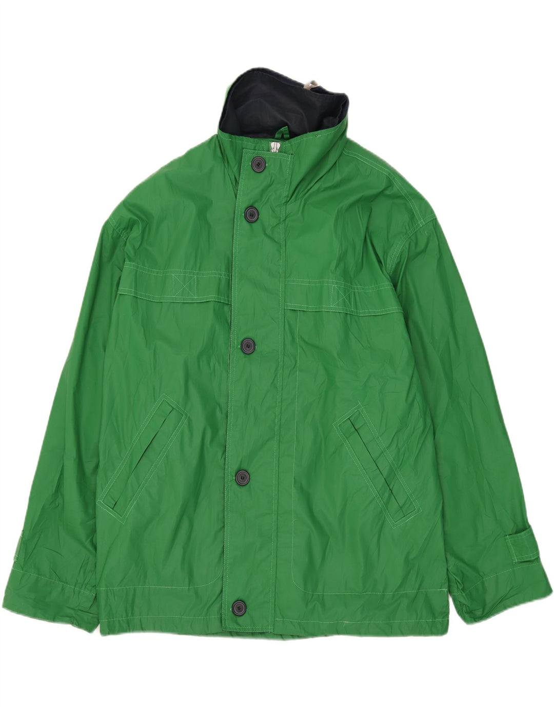 Vintage Herren-Utility-Jacke mit Kapuze, UK 42 XL, grünes Polyester