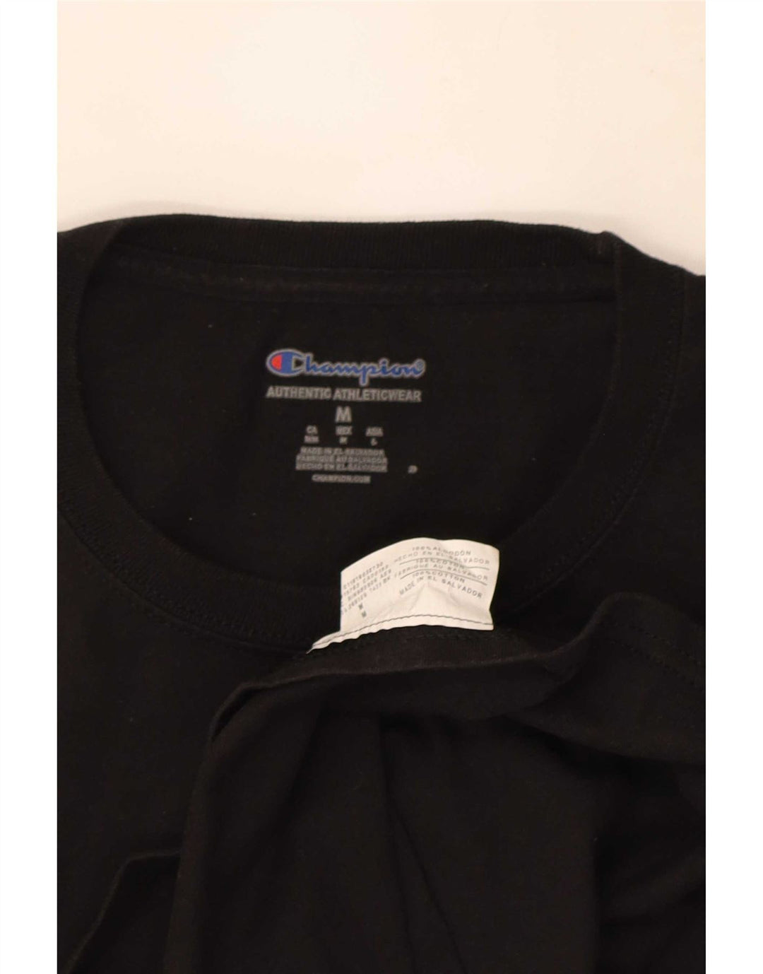 Champion Herren T-Shirt Top Medium Schwarz Baumwolle