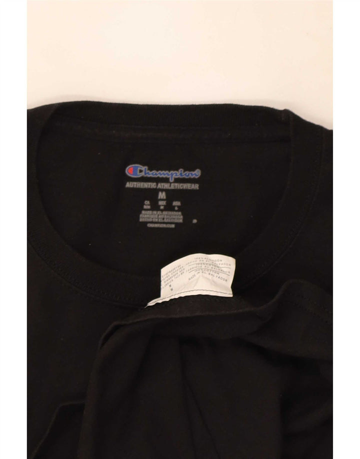 Champion Herren T-Shirt Top Medium Schwarz Baumwolle
