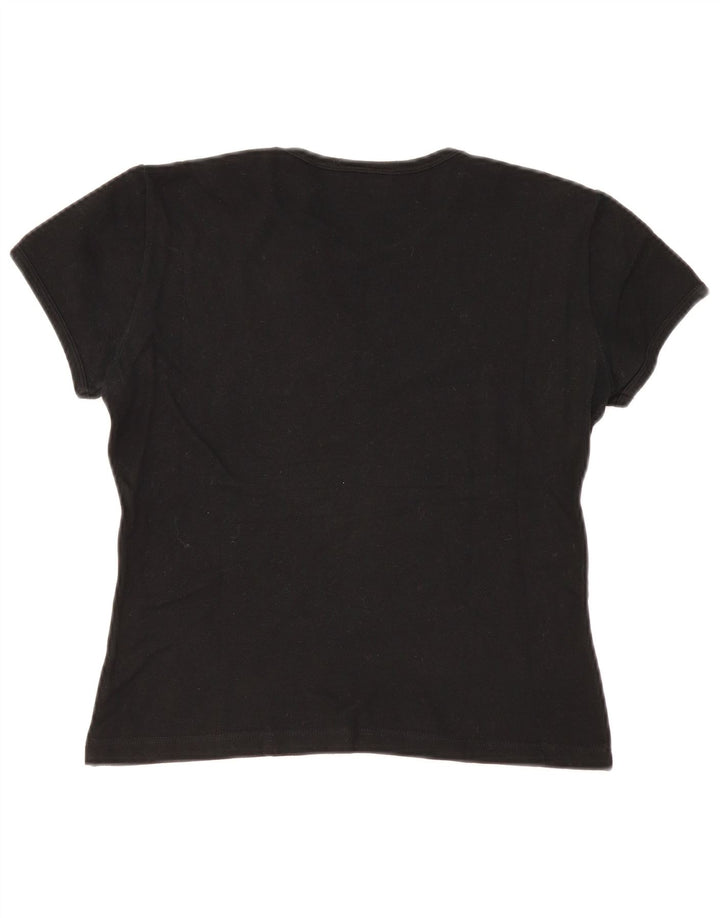 Lacoste Damen T-Shirt Top Größe 42 Large Schwarz