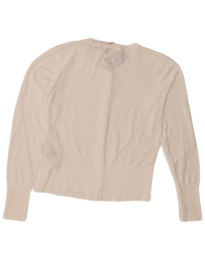Oasis Crop Bolero-Pullover für Damen, UK 12, mittelweiße Baumwolle