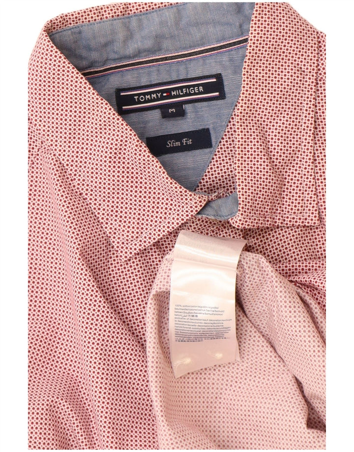 Tommy Hilfiger Herren-Slim-Fit-Hemd aus mittelrot gepunkteter Baumwolle