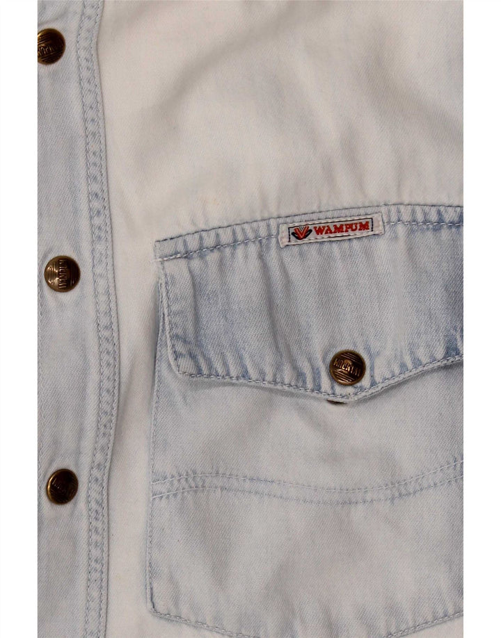 Wampum Herren Jeanshemd Mittelblau