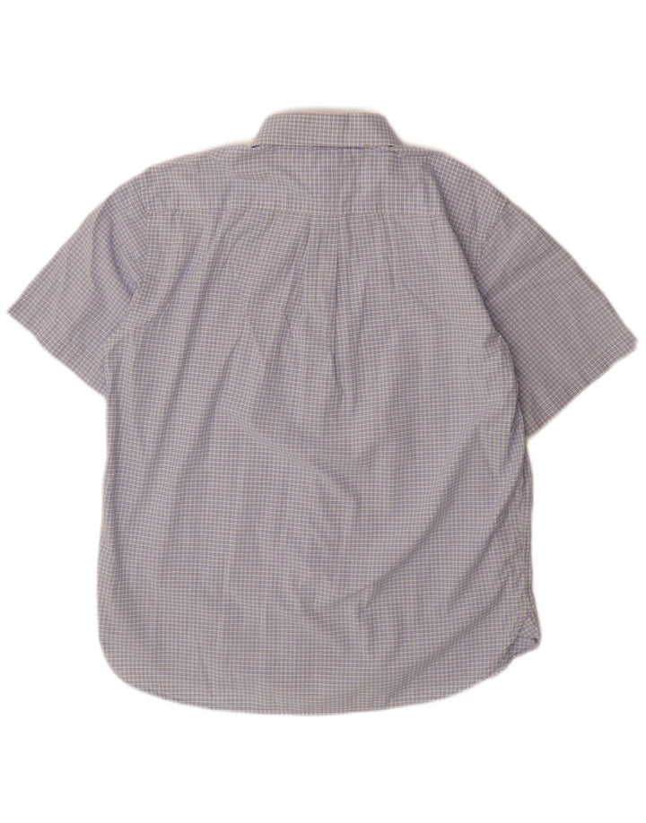 TOMMY HILFIGER Mens Short Sleeve Shirt Large Blue Check