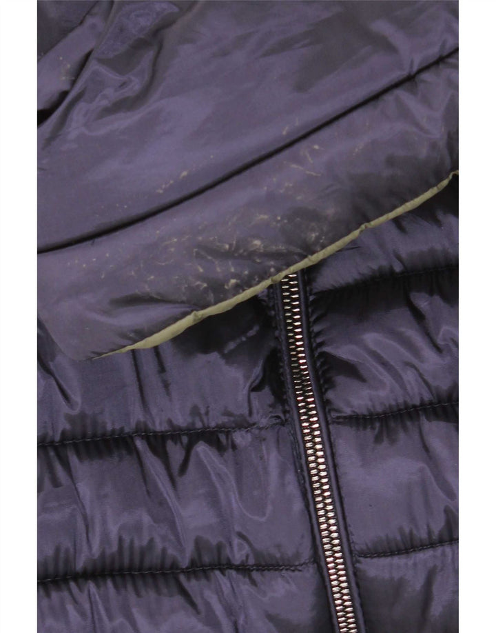Colmar Womens Hooded Reversible Wattierter Mantel UK 12 Medium Marineblau Nylon