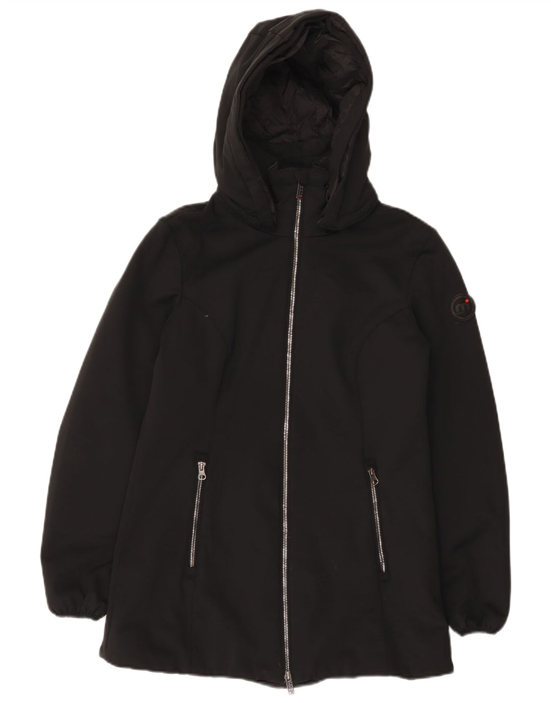 Mistral Wattierte Damenjacke mit Kapuze, UK 10, Größe S, schwarzes Nylon