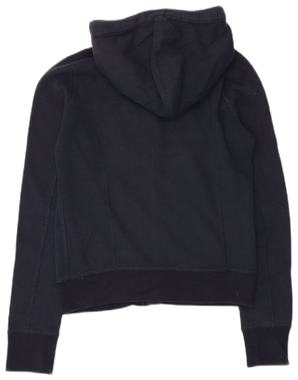 Abercrombie & Fitch Damen-Kapuzenpullover mit Reißverschluss, UK 12, mittelmarineblaue Baumwolle