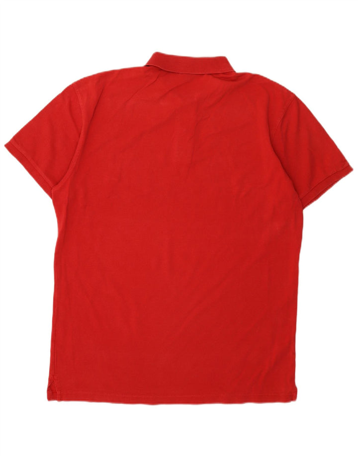 Gant Tailliertes Herren-Poloshirt XL aus roter Baumwolle