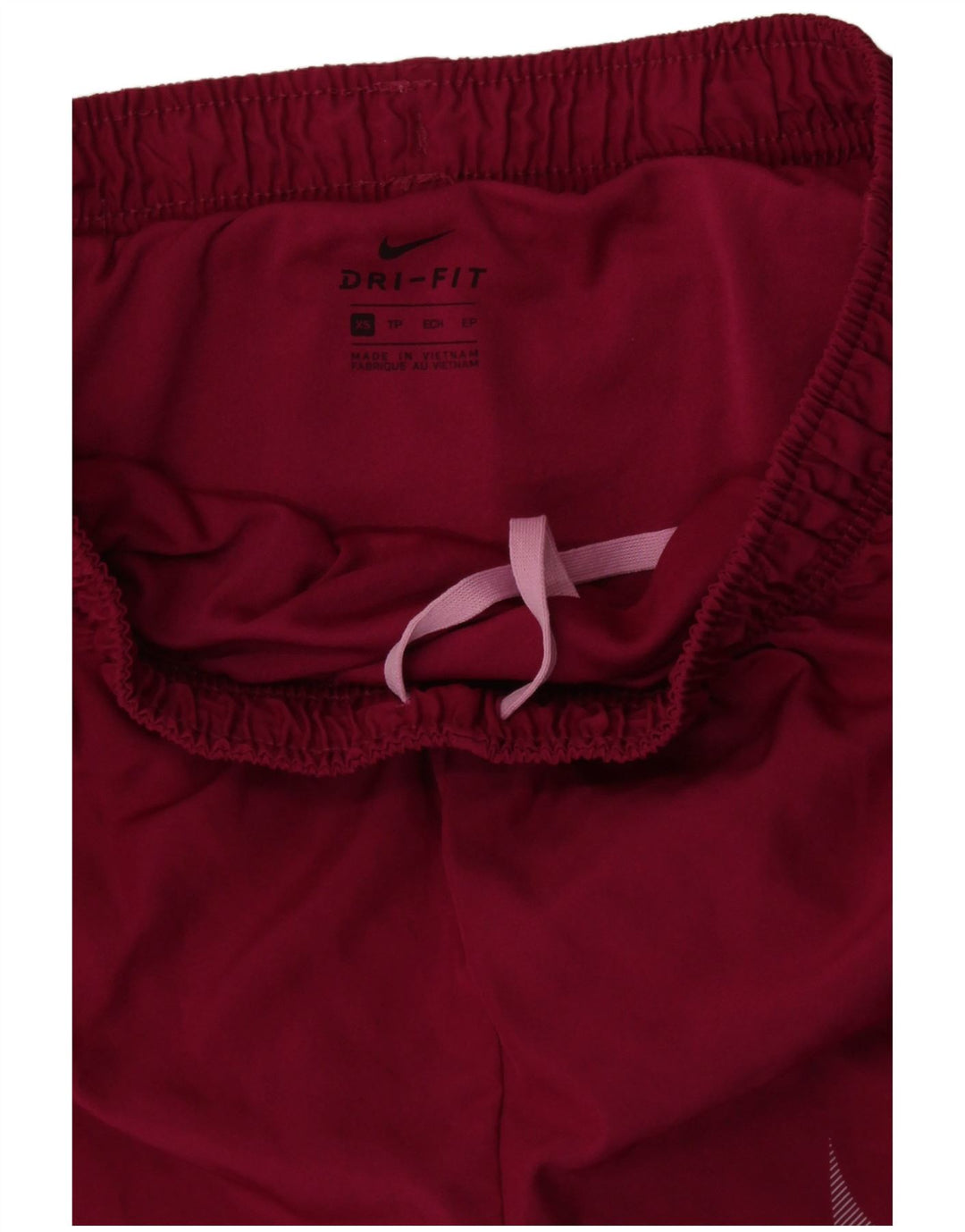 NIKE Damen Dri Fit Sport Shorts UK 6 XS Maroon Colourblock