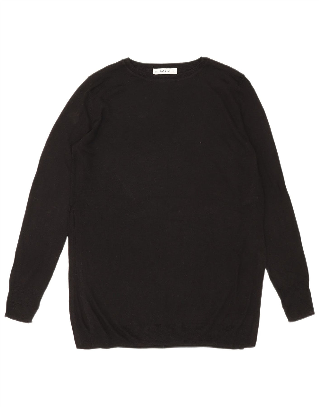 Zara Damen-Pullover, übergroß, Rundhalsausschnitt, Gr. 10, Größe S, schwarze Viskose
