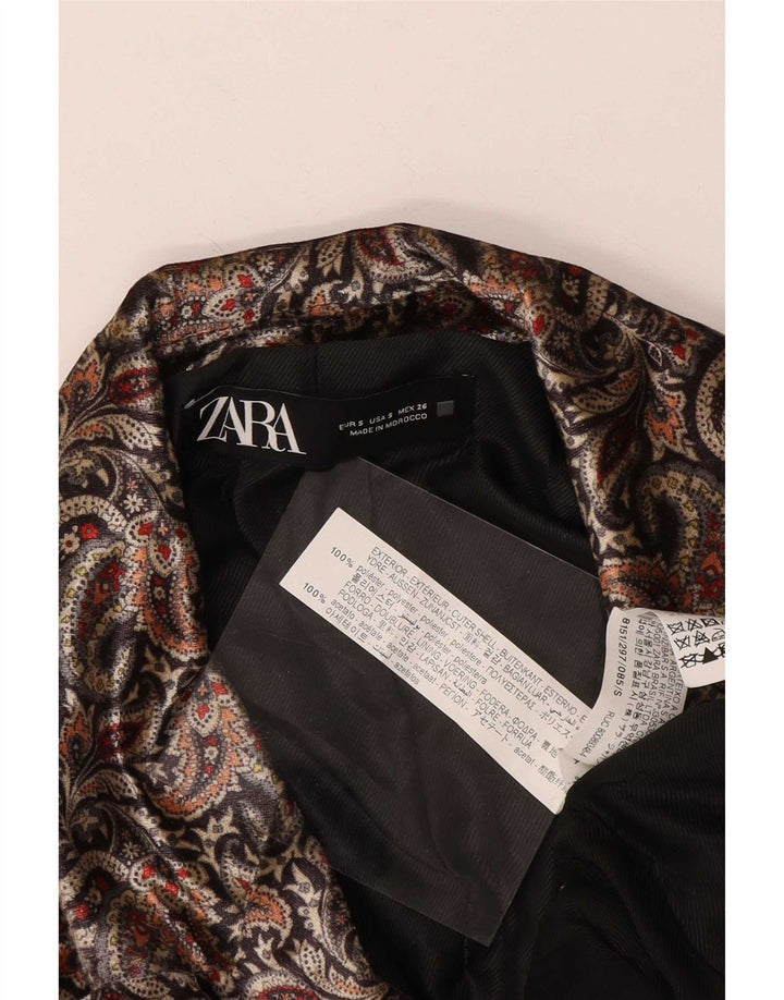 Zweireihiger Blazer für Damen von Zara, Gr. 10, klein, mehrfarbig, Paisleymuster