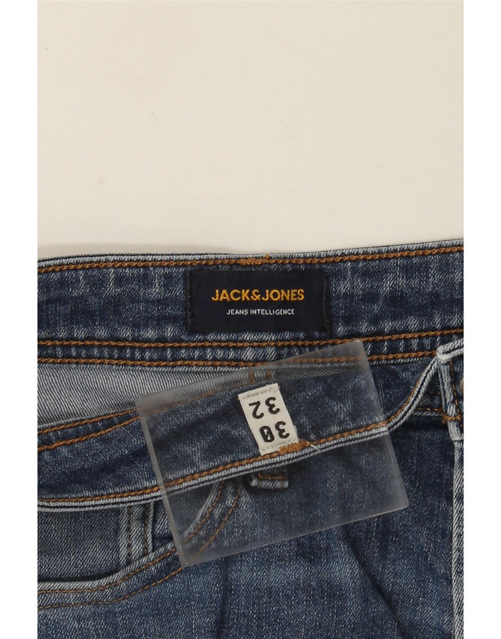 Jack & Jones Herren Straight Jeans W30 L32 Blaue Baumwolle