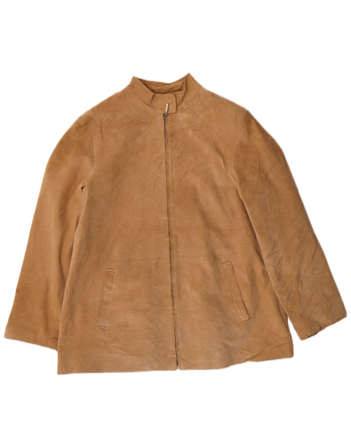 MARINA RINALDI Damen Wildlederjacke Größe 23 Medium Beige Leder Classic