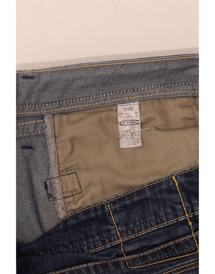 G-Star Herren Straight Jeans W32 L32 Blaue Baumwolle