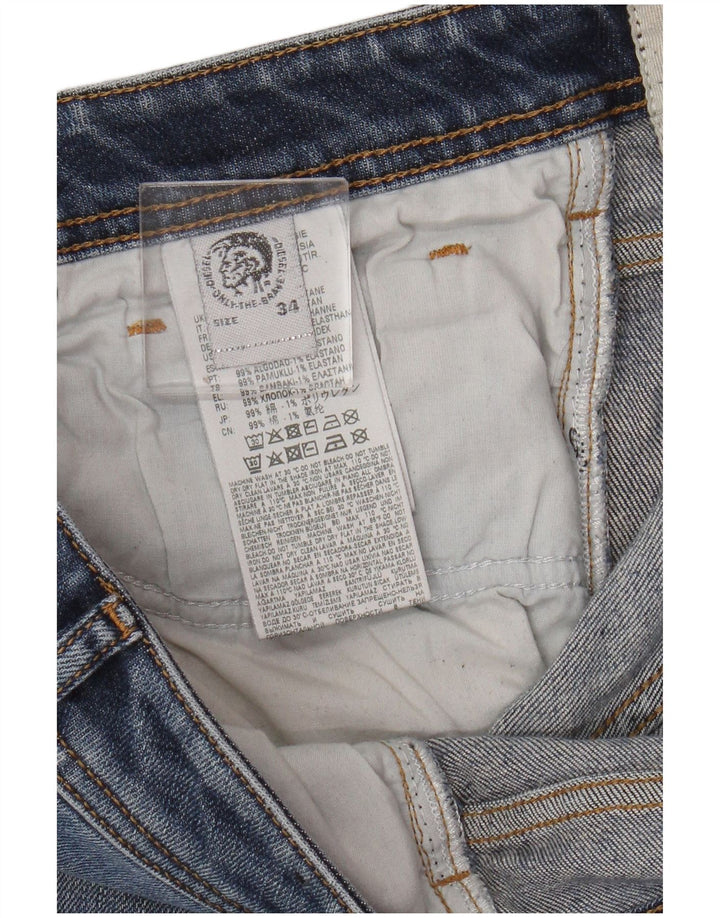 Diesel Herren Bootcut Jeans W34 L34 Blaue Baumwolle