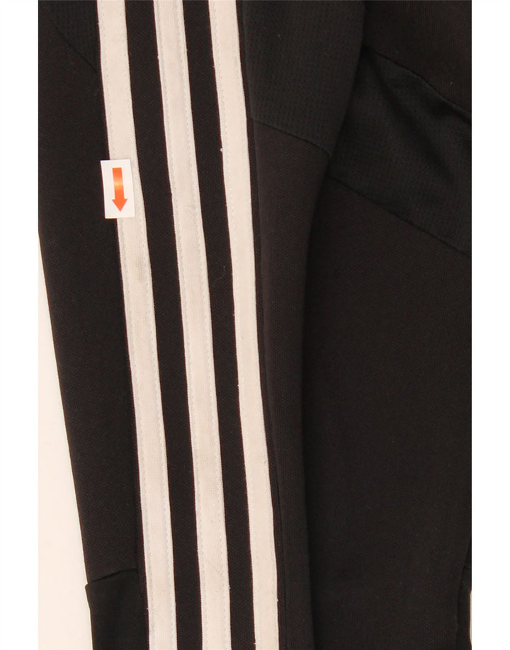 ADIDAS Boys Tracksuit Trousers 9-10 Years Black Polyester