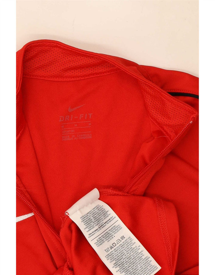 Nike Dri-Fit-Trainingsanzugoberteil für Jungen, 10–11 Jahre, mittelrotes Polyester