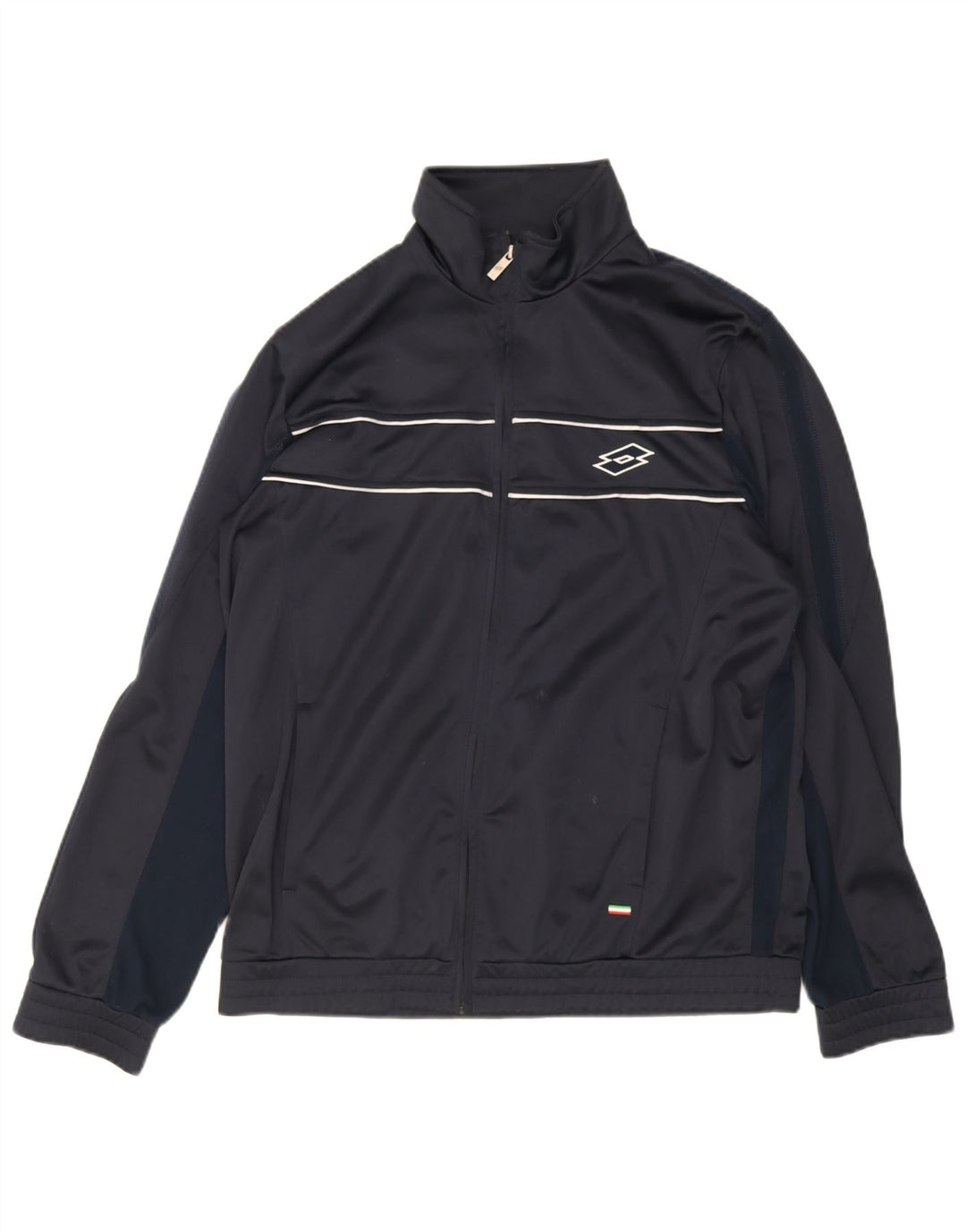 Lotto Herren-Trainingsanzug-Oberteil, mittleres Marineblau, Farbblock-Polyester