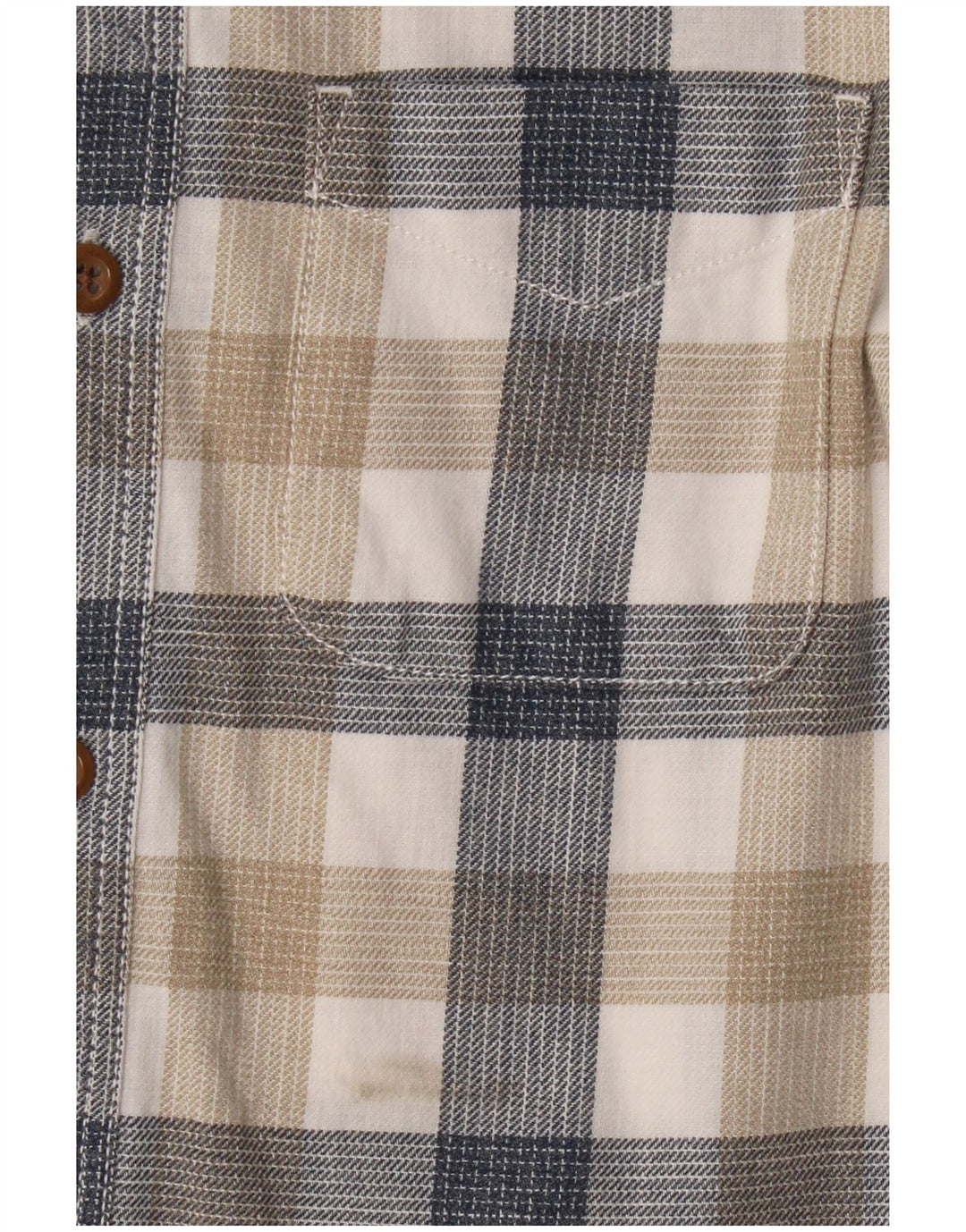 Fat Face Herren Flanellhemd XS Beige Karo Baumwolle