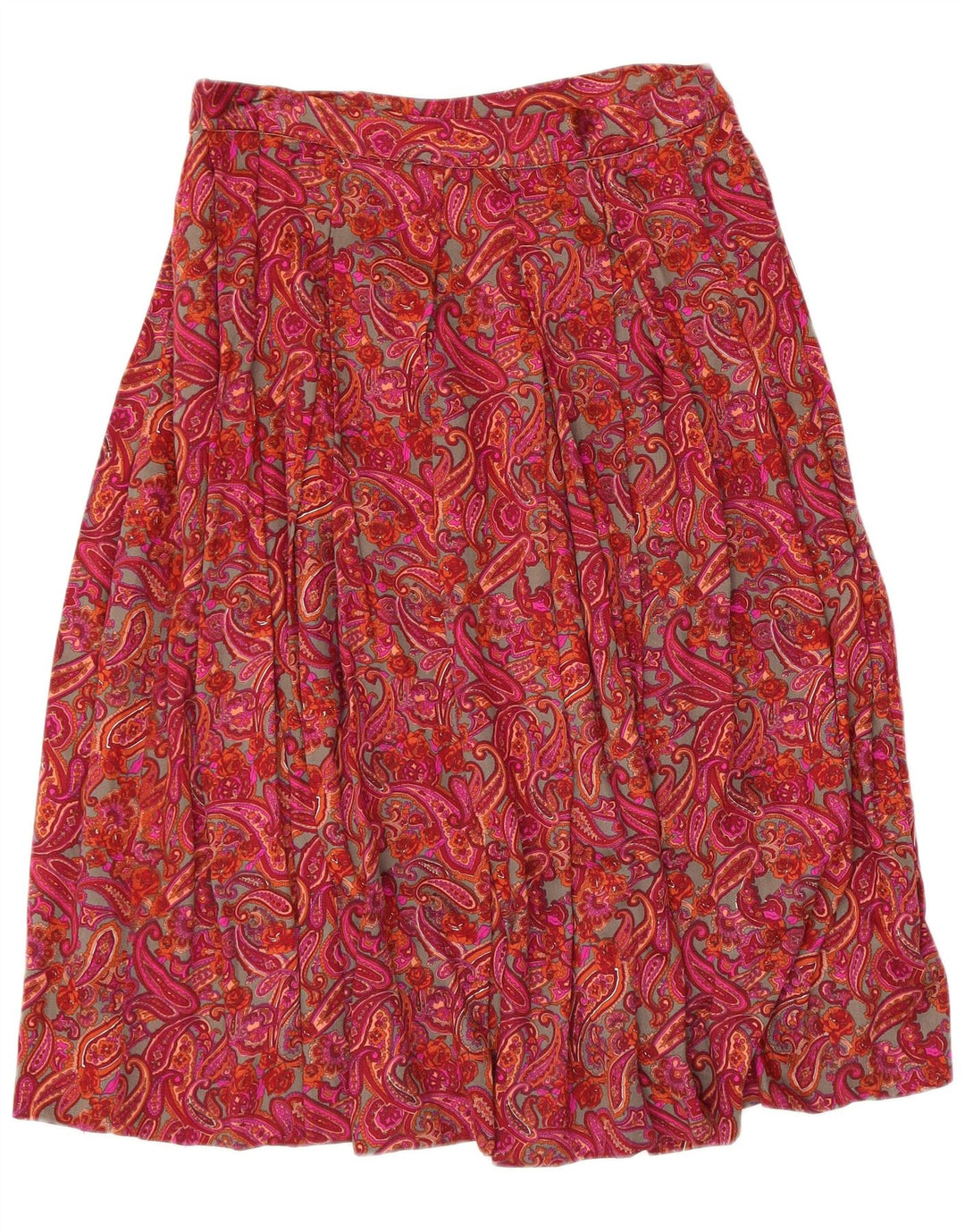 Vintage Damen ausgestellter Rock W30 Mittelrot Paisley