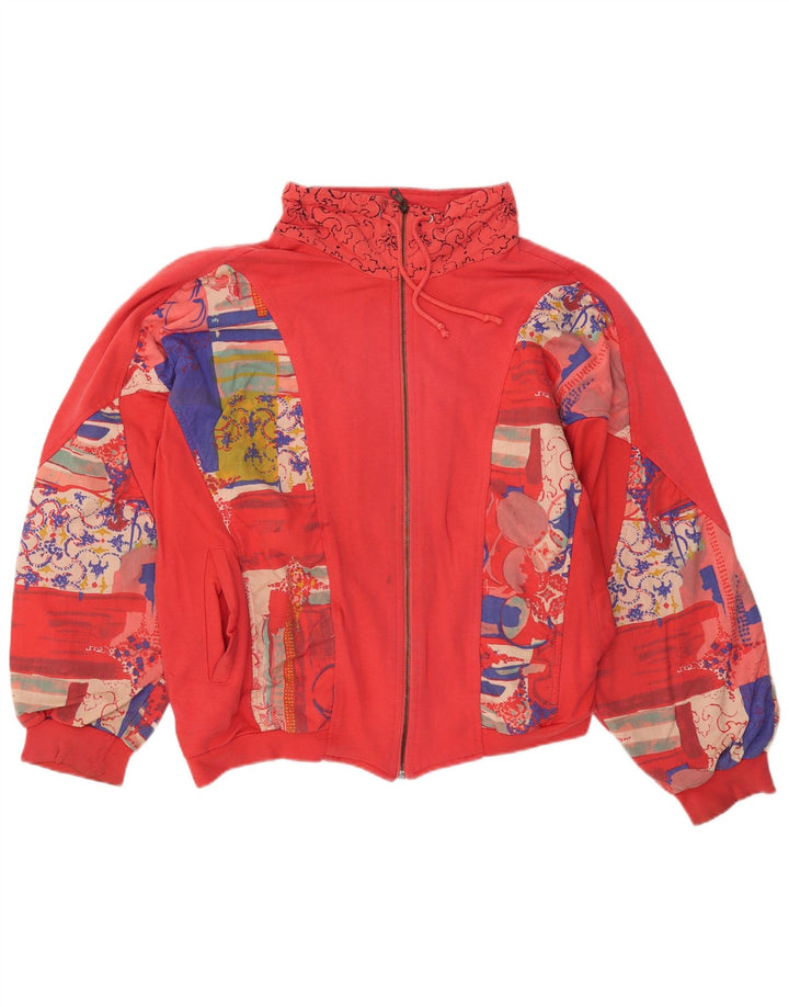 ETIREL Damen-Trainingsjacke in Übergröße, Größe IT 42, Mittelrot, Farbblock