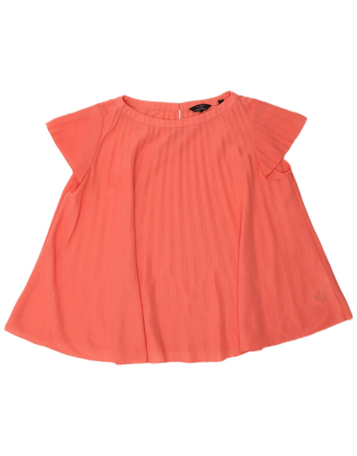 Übergroßes Blusenoberteil für Damen von Ted Baker, Größe 2, klein, rosa gestreift, Polyester