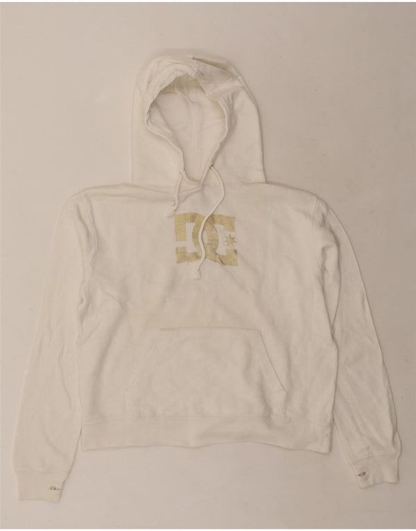 DC Womens Graphic Hoodie Pullover UK 16 Large Off White Baumwolle