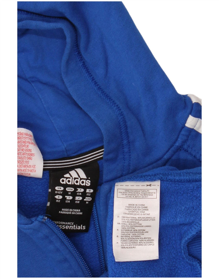 ADIDAS Kapuzenpullover mit Reißverschluss für Jungen, 11–12 Jahre, blaue Baumwolle