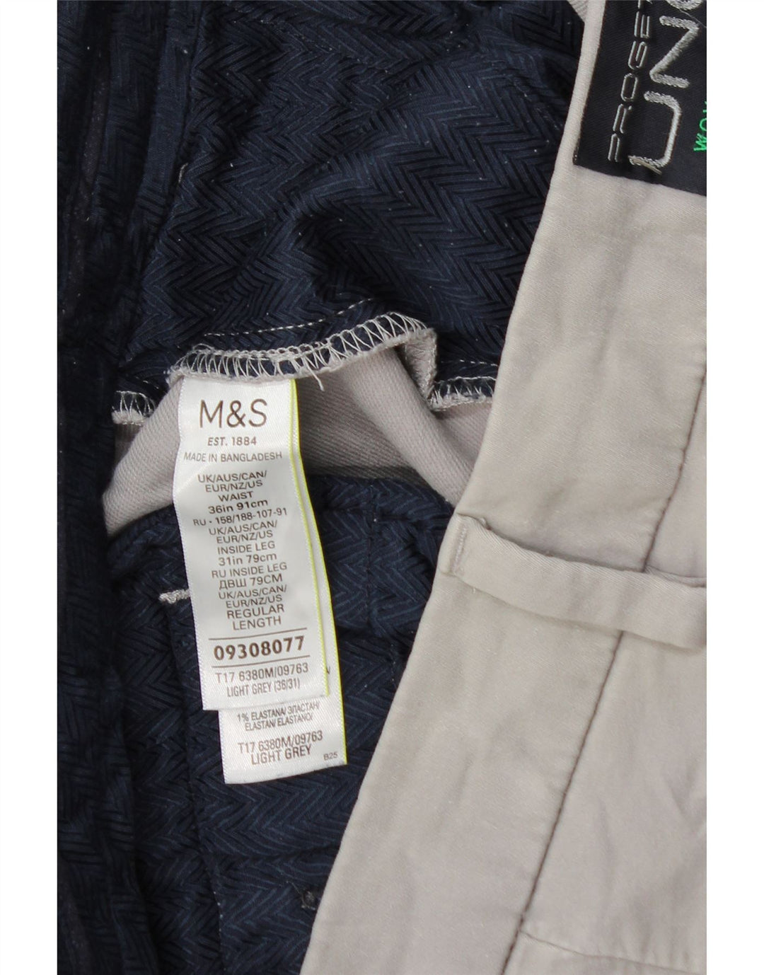 Marks & Spencer Herren-Chinohose mit normaler Passform, W36 L31, graue Baumwolle