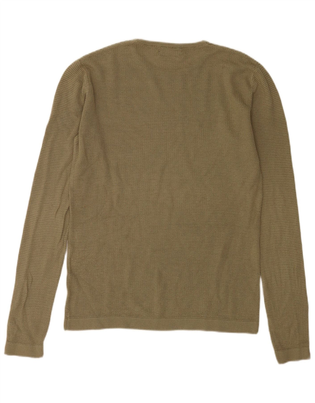 Zara Herren-Pullover mit Rundhalsausschnitt, Mittelkhaki