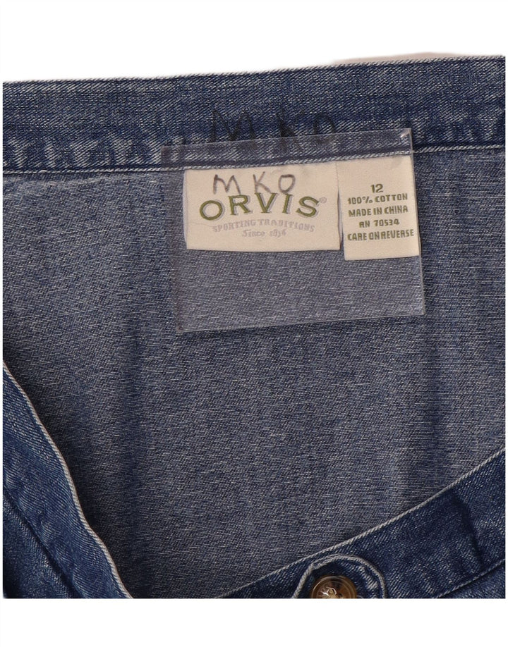 Orvis Damen Jeansrock US 12 Large W32 Blaue Baumwolle