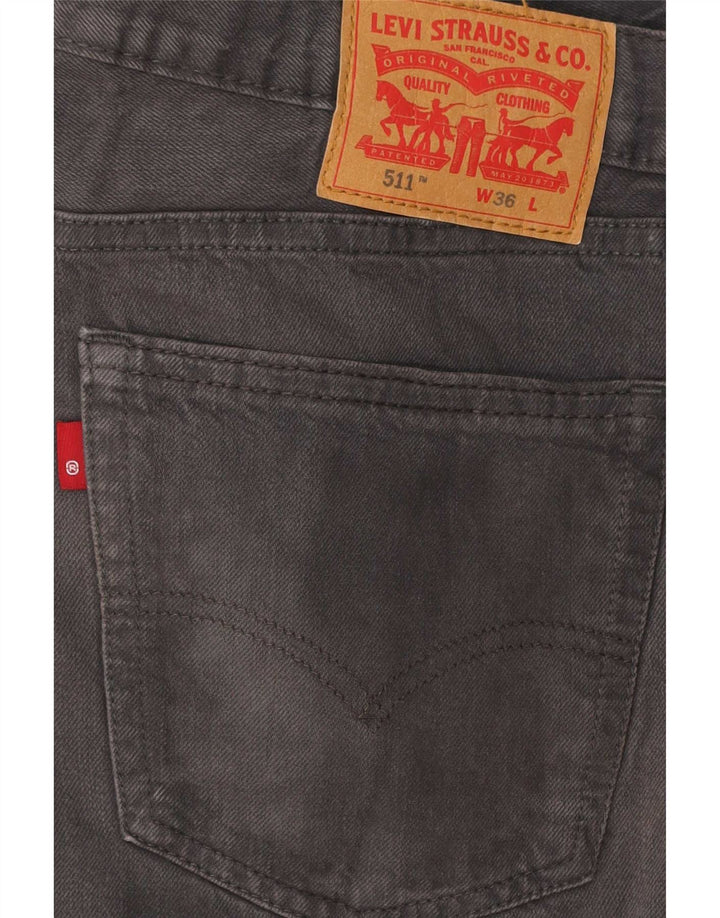 Levi's Herren 511 Denim-Shorts, Größe L, W36, graue Baumwolle