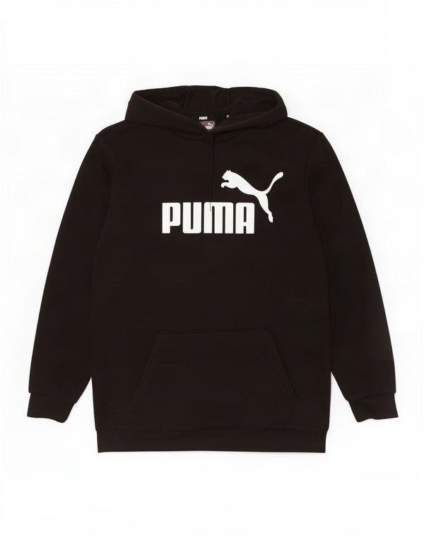 Puma Herren Grafik-Hoodie-Pullover aus mittelschwarzer Baumwolle
