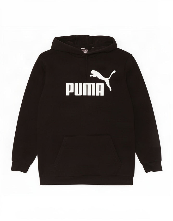 Puma Herren Grafik-Hoodie-Pullover aus mittelschwarzer Baumwolle