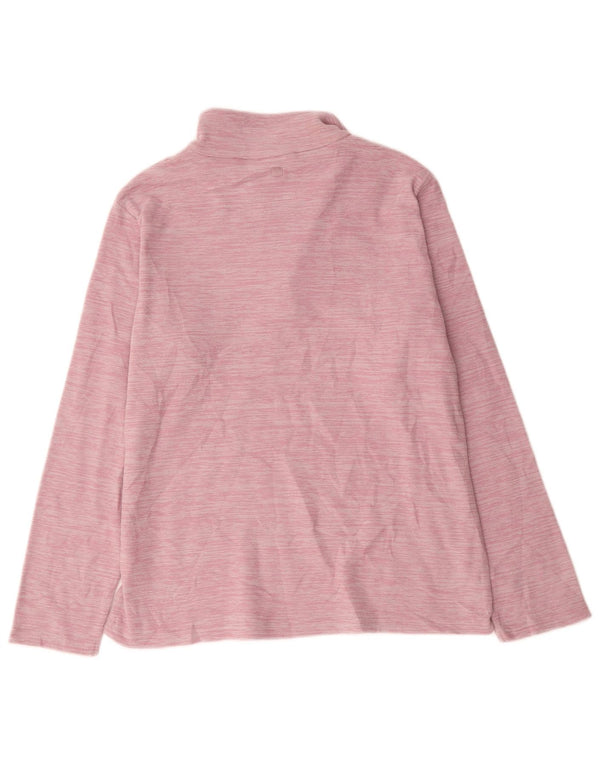 Mountain Warehouse Damen-Fleecepullover mit Reißverschluss am Hals, Gr. 16, Größe L, rosa gestreift