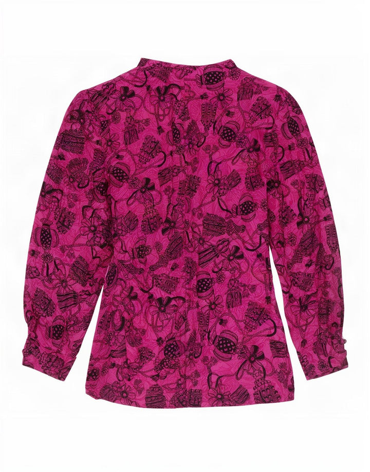 Marty Mode Damen Langarm-Wickel-Cardigan-Oberteil IT 46 Große rosa Seide