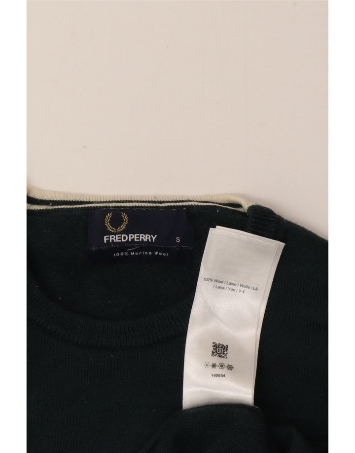 Fred Perry Herren-Pullover mit Rundhalsausschnitt, kleine grüne Wolle